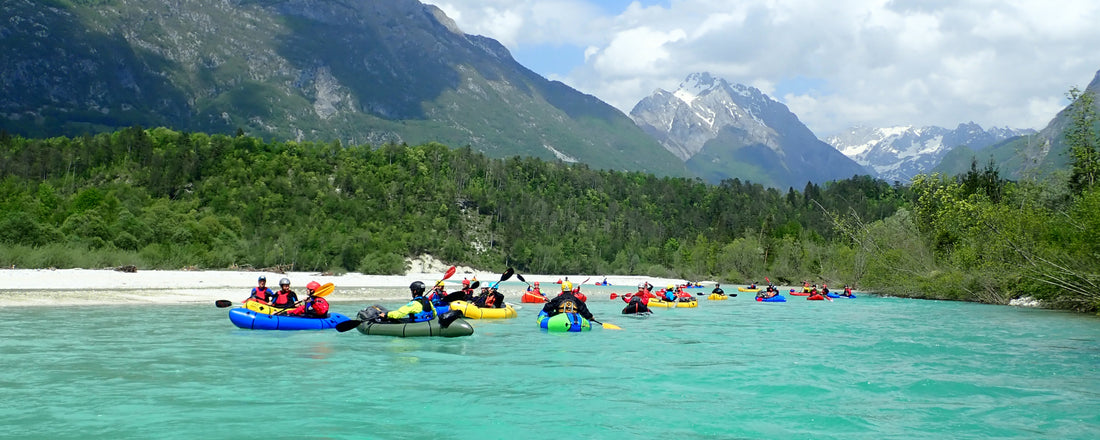 2018 European Packrafting Meet up. Group paddle of the Soca River 